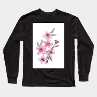 Cherry blossoms watercolor Long Sleeve T-Shirt